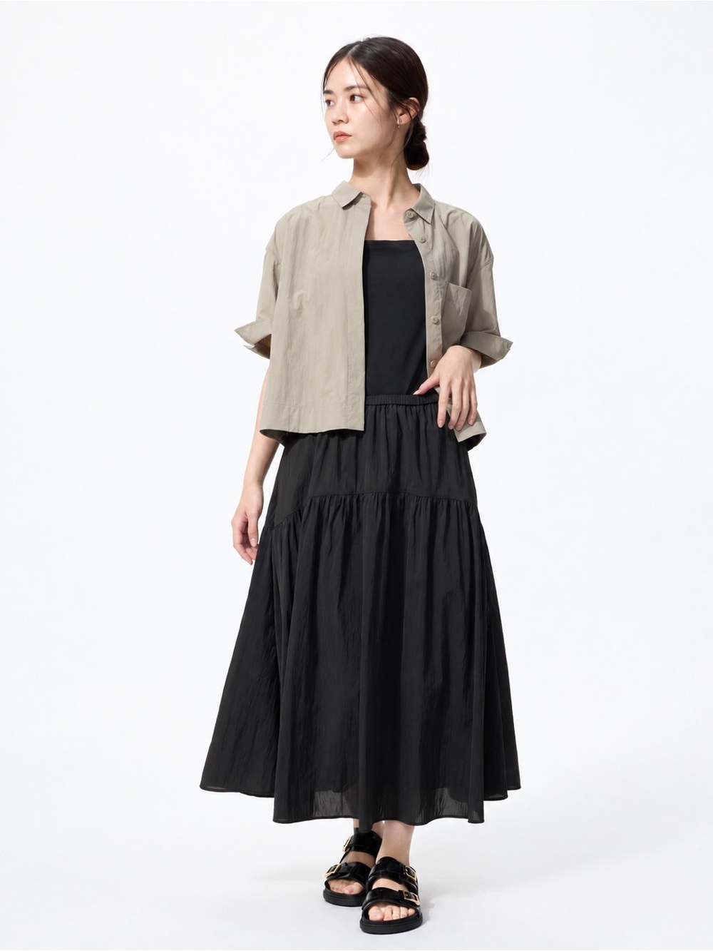 Uniqlo Black Tiered Maxi Skirt - New With Tags